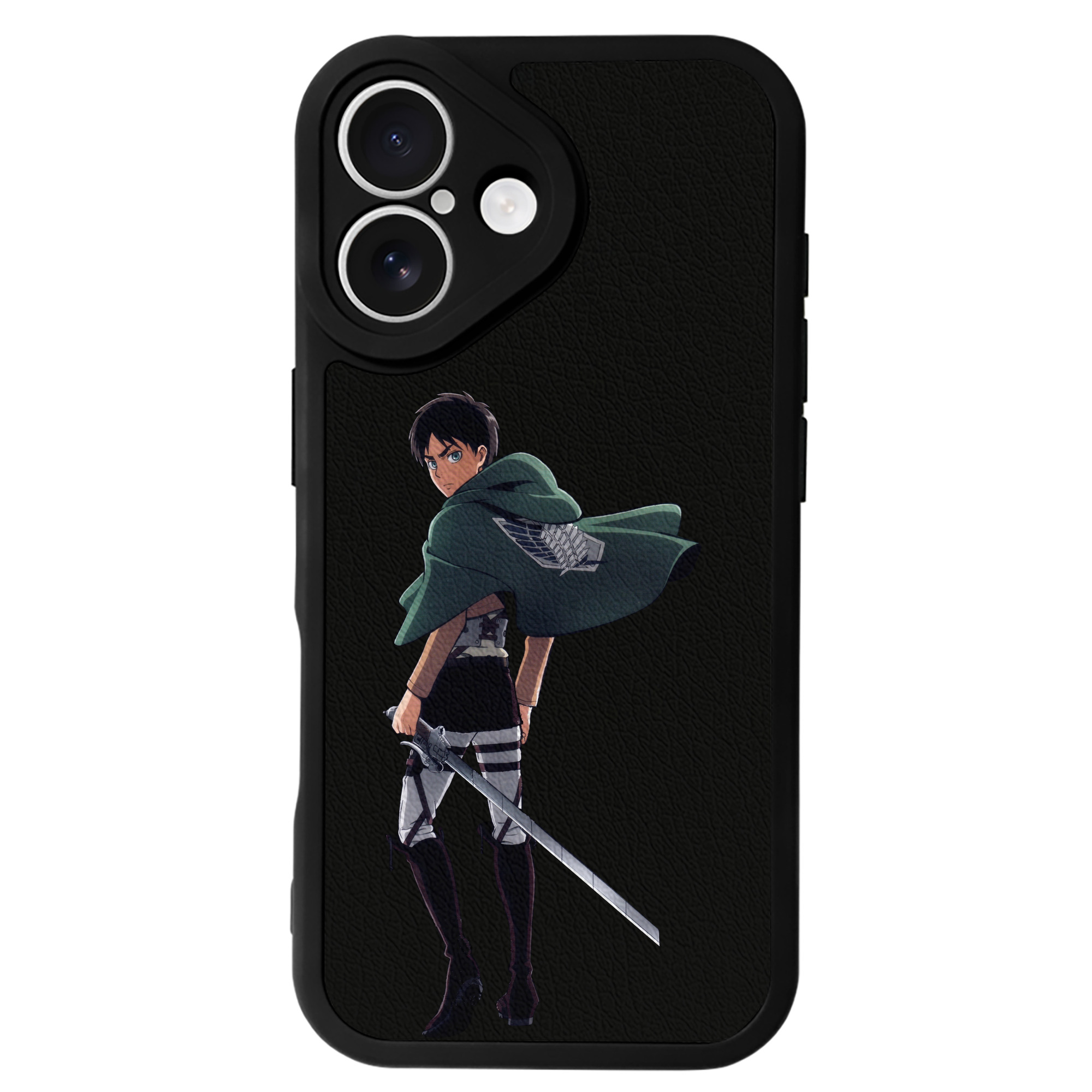 （画像用） 進撃の巨人 エレン･イェーガー Attack on Titan Eren Jäger 【iPhone 16シリーズ対応】シリコンスマホケース（レザー調） 材質：シリコン